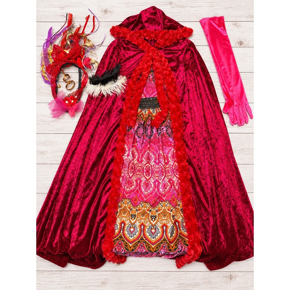 Little Red Riding Hood/Boho Queen Costume Set Paisley Velvet Renaissance Faire